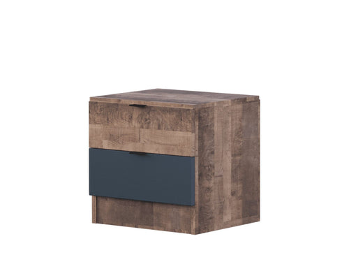 VITOROG Noptiera din pal, cu 2 sertare, Logan Stejar / Antracit, l44xA40xH40 cm