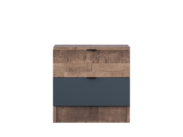 VITOROG Noptiera din pal, cu 2 sertare, Logan Stejar / Antracit, l44xA40xH40 cm