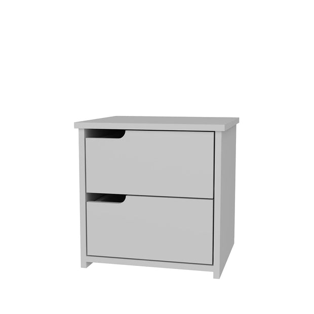 Asir Noptiera din pal, cu 2 sertare, Malarin Alb, l45xA40xH45 cm