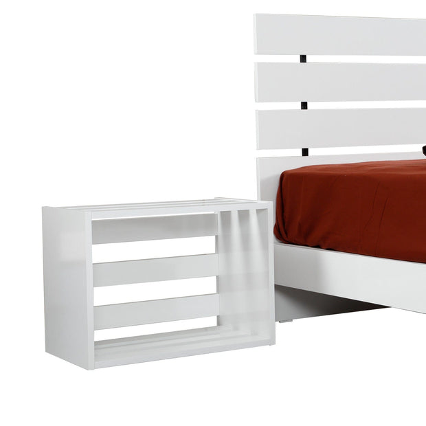 Asir Noptiera din pal, Fuga Alb, l60xA33xH43 cm