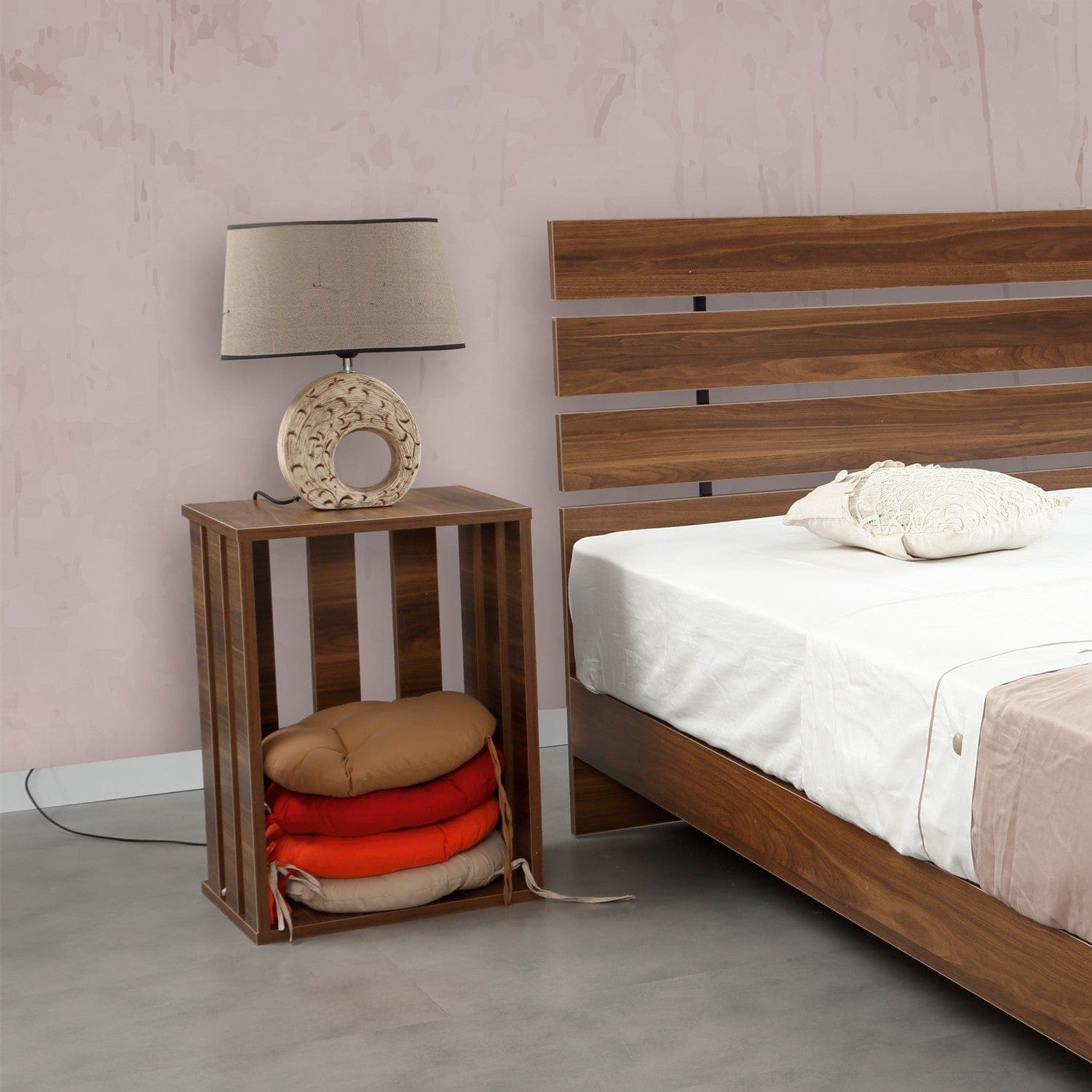 Noptiera din pal, Fuga Nuc, l60xA33xH43 cm (1)