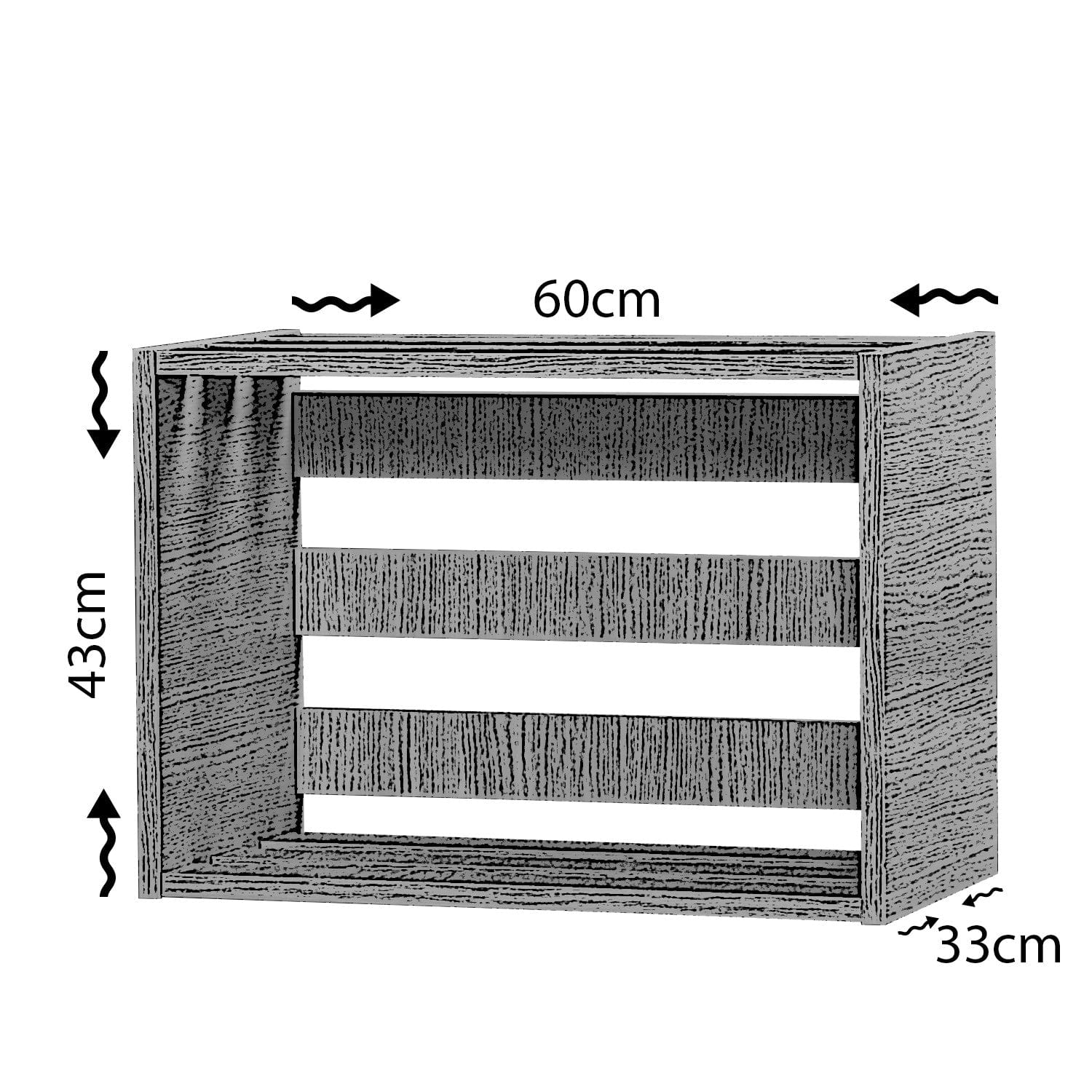 Noptiera din pal, Fuga Nuc, l60xA33xH43 cm (4)