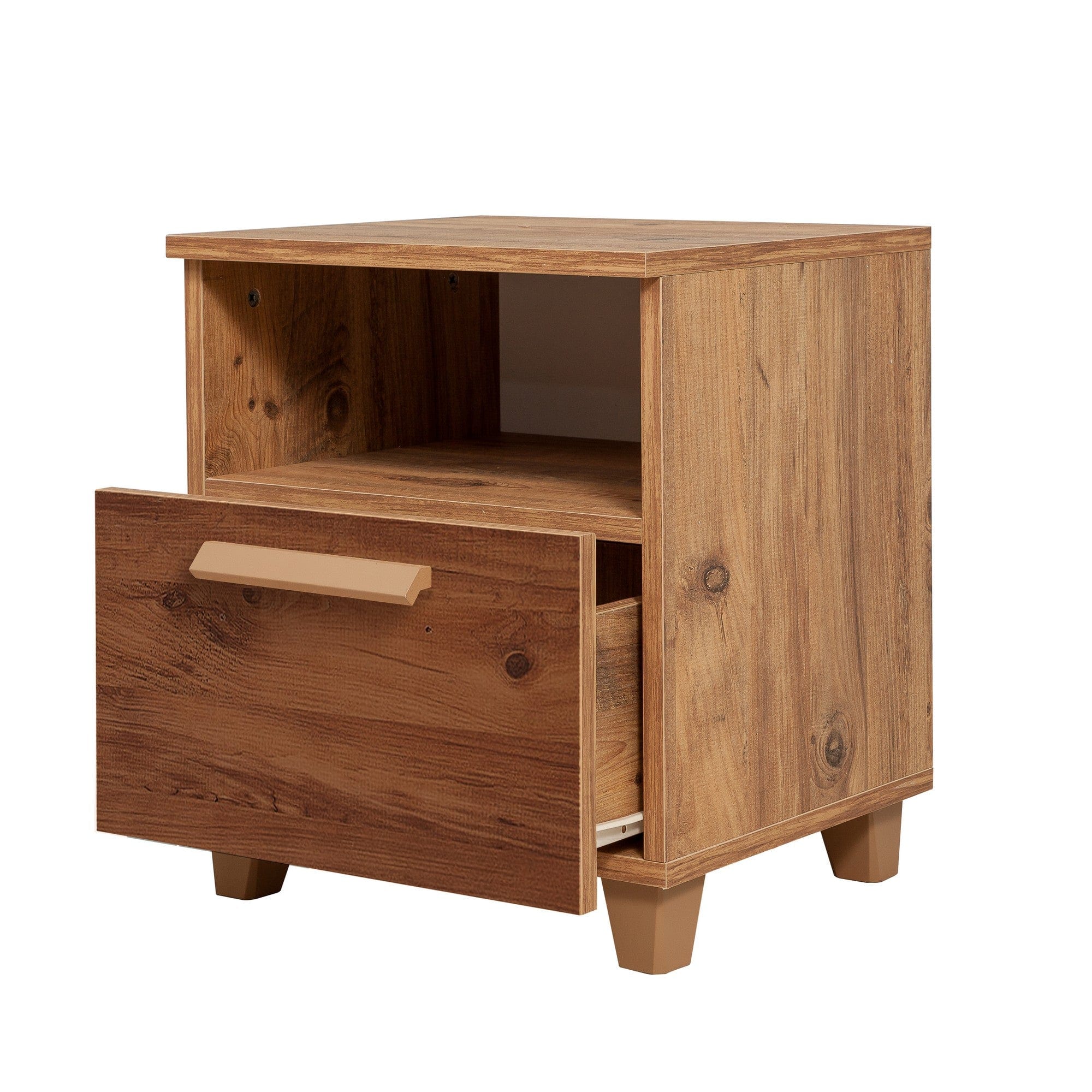 Asir Noptiera din pal si lemn, cu 1 sertar, Leva Form Pin Atlantic, l45xA40xH52 cm