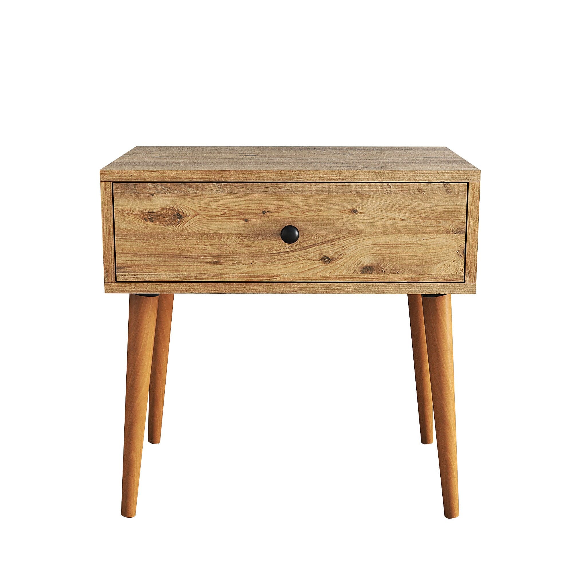 Noptiera din pal si lemn, cu 1 sertar, Sıla Stejar Antic, l60xA40xH60 cm (4)