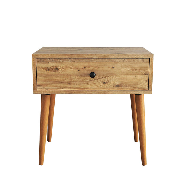 Noptiera din pal si lemn, cu 1 sertar, Sıla Stejar Antic, l60xA40xH60 cm (4)