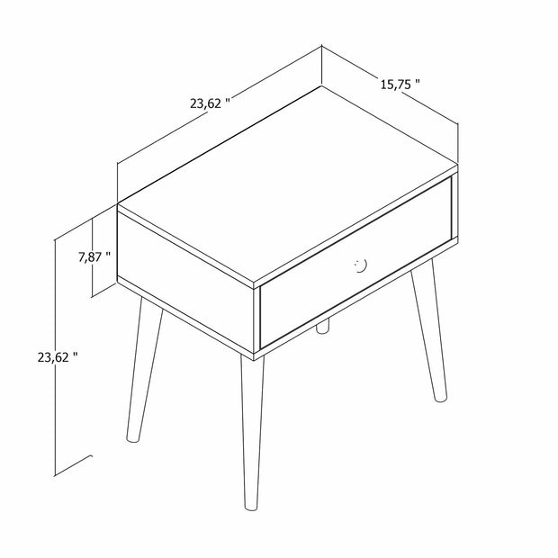 Noptiera din pal si lemn, cu 1 sertar, Sıla Stejar Antic, l60xA40xH60 cm (6)