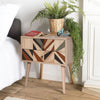 Noptiera din pal si lemn, cu 2 sertare, City Triangle Multicolor / Stejar, l60xA40xH61 cm (1)