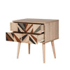 Asir Noptiera din pal si lemn, cu 2 sertare, City Triangle Multicolor / Stejar, l60xA40xH61 cm