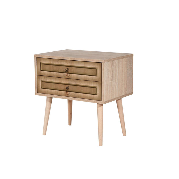 Asir Noptiera din pal si lemn, cu 2 sertare, Two 420 Stejar Sonoma, l60xA40xH61 cm