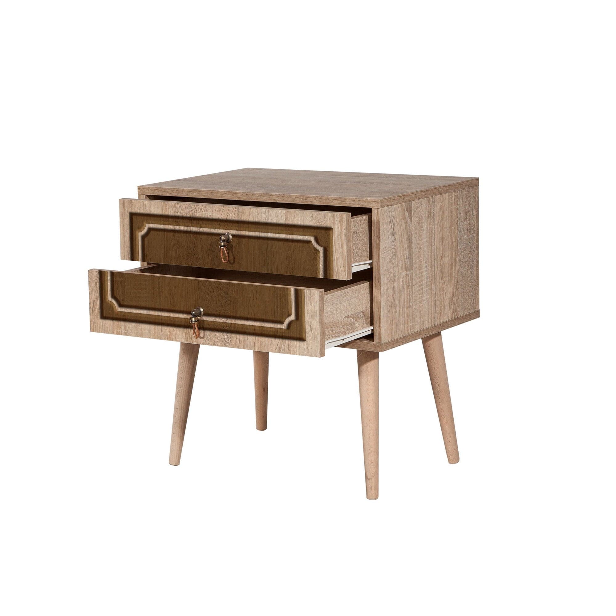 Asir Noptiera din pal si lemn, cu 2 sertare, Two 622 Stejar Sonoma, l60xA40xH61 cm