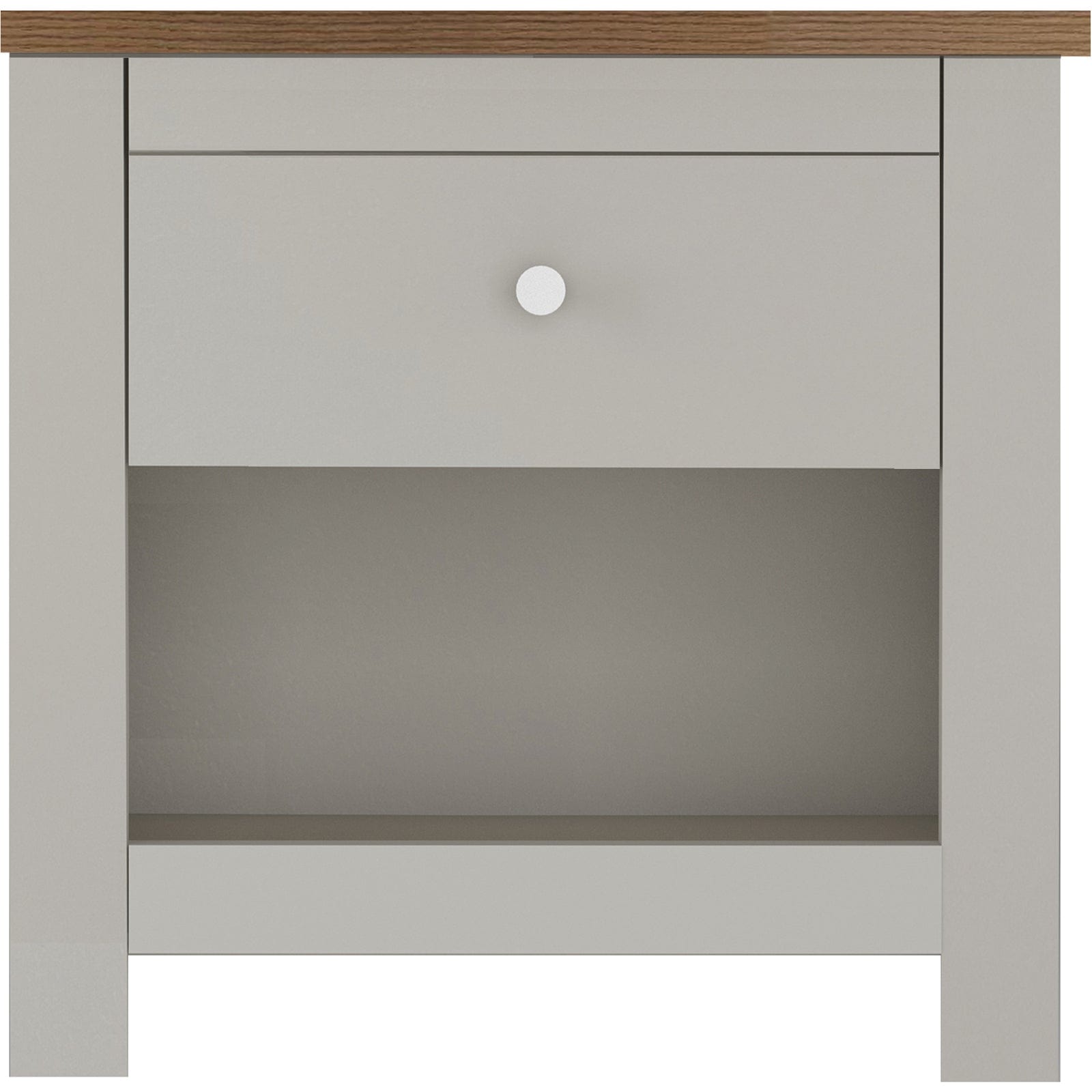 Dorel Home Noptiera din pal si MDF cu 1 sertar, Emerald Crem / Stejar, l45xA35xH46 cm