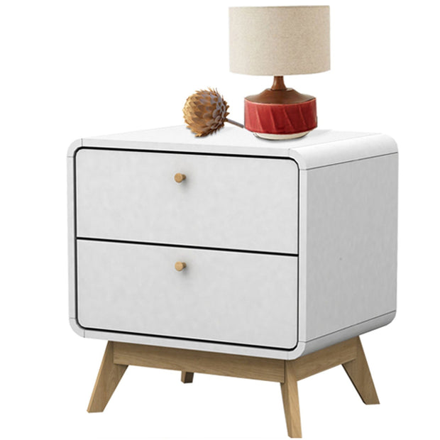 Dorel Home Noptiera din pal si MDF cu 2 sertare, Cassie Alb / Stejar, l51xA39xH53 cm