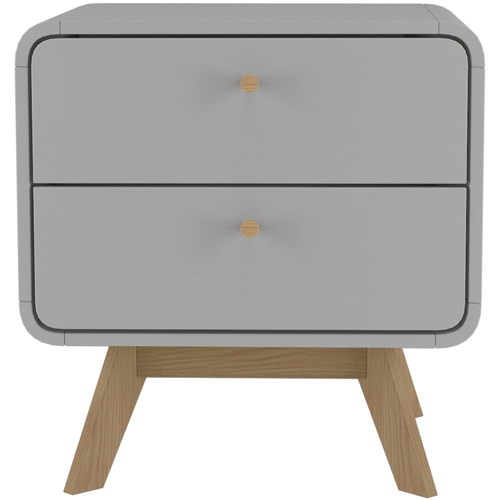 Dorel Home Noptiera din pal si MDF cu 2 sertare, Cassie Gri / Stejar, l51xA39xH53 cm