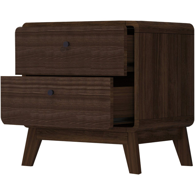 Dorel Home Noptiera din pal si MDF cu 2 sertare, Cassie Nuc, l51xA39xH53 cm