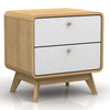 Dorel Home Noptiera din pal si MDF cu 2 sertare, Cassie Stejar / Alb, l51xA39xH53 cm