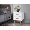 Dorel Home Noptiera din pal si MDF cu 2 sertare, Melanie Alb / Stejar, l40xA44xH55 cm