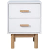 Dorel Home Noptiera din pal si MDF cu 2 sertare, Melanie Alb / Stejar, l40xA44xH55 cm