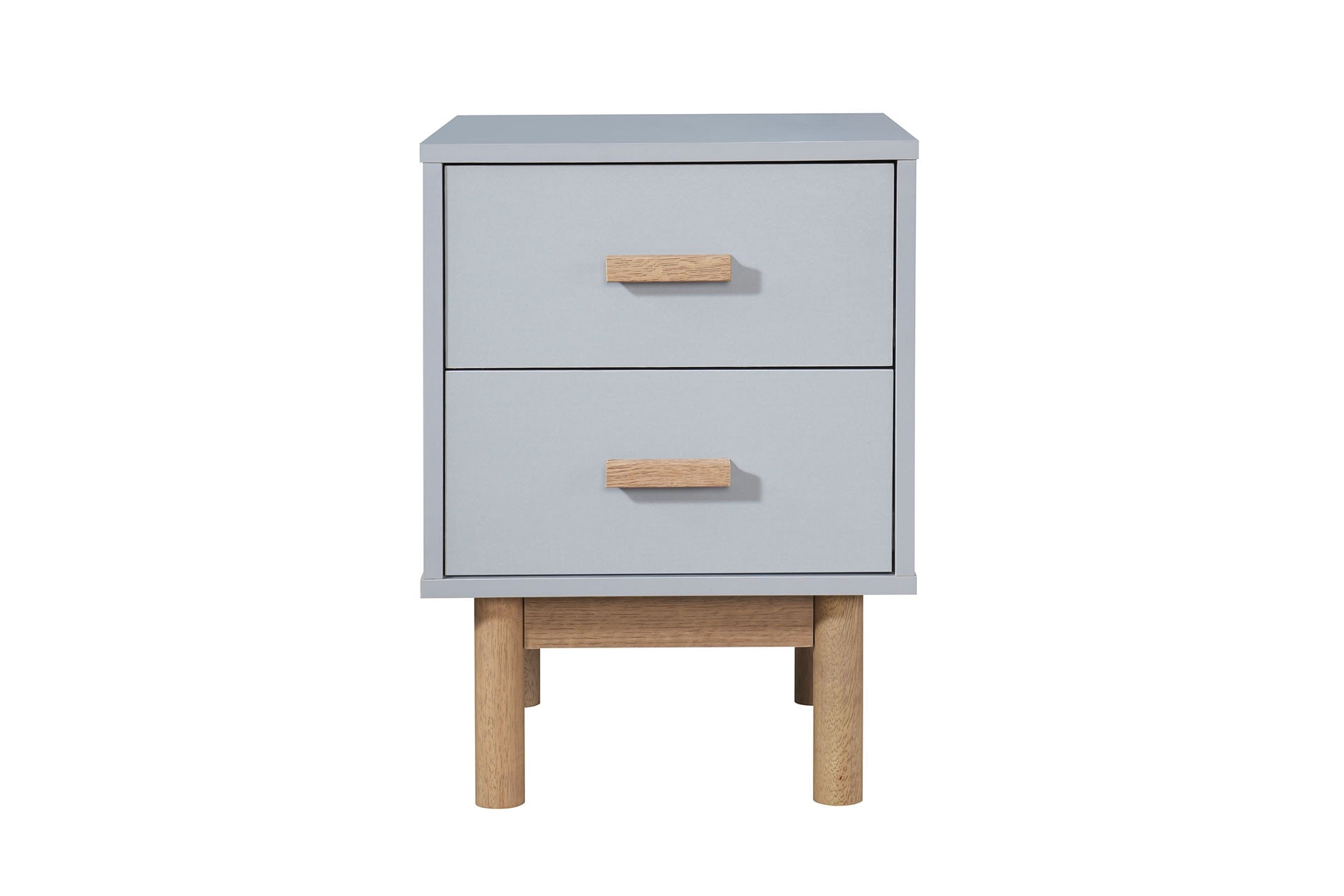 Dorel Home Noptiera din pal si MDF cu 2 sertare, Melanie Gri / Stejar, l40xA44xH55 cm