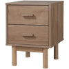 Dorel Home Noptiera din pal si MDF cu 2 sertare, Melanie Stejar, l40xA44xH55 cm