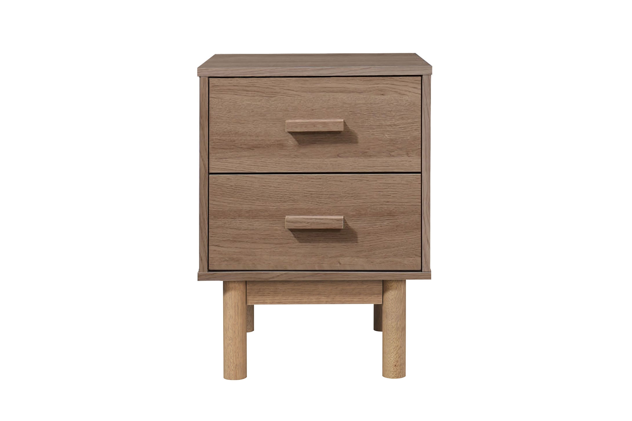 Dorel Home Noptiera din pal si MDF cu 2 sertare, Melanie Stejar, l40xA44xH55 cm