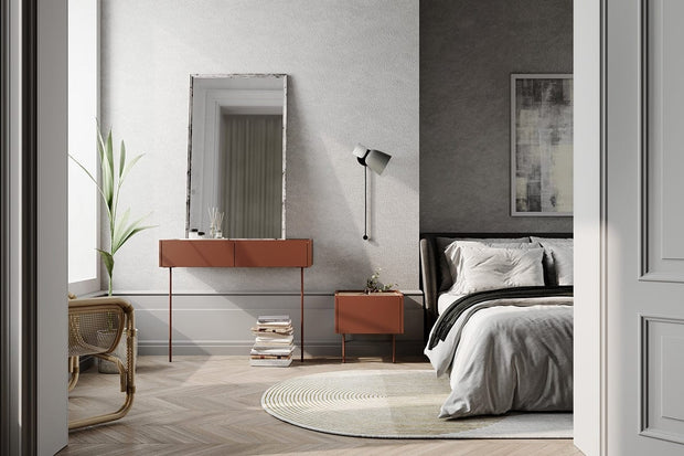 Bogart Noptiera din pal si metal, cu 1 sertar, Desin 45-1SZ Caramiziu, l45xA40xH45 cm