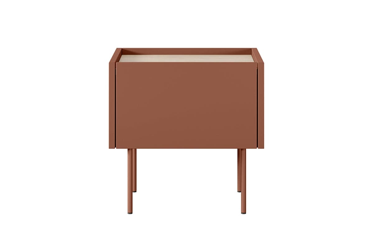 Bogart Noptiera din pal si metal, cu 1 sertar, Desin 45-1SZ Caramiziu, l45xA40xH45 cm