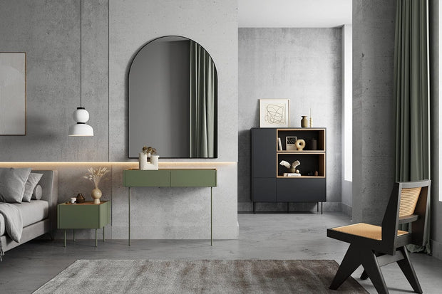 Bogart Noptiera din pal si metal, cu 1 sertar, Desin 45-1SZ Verde Olive, l45xA40xH45 cm