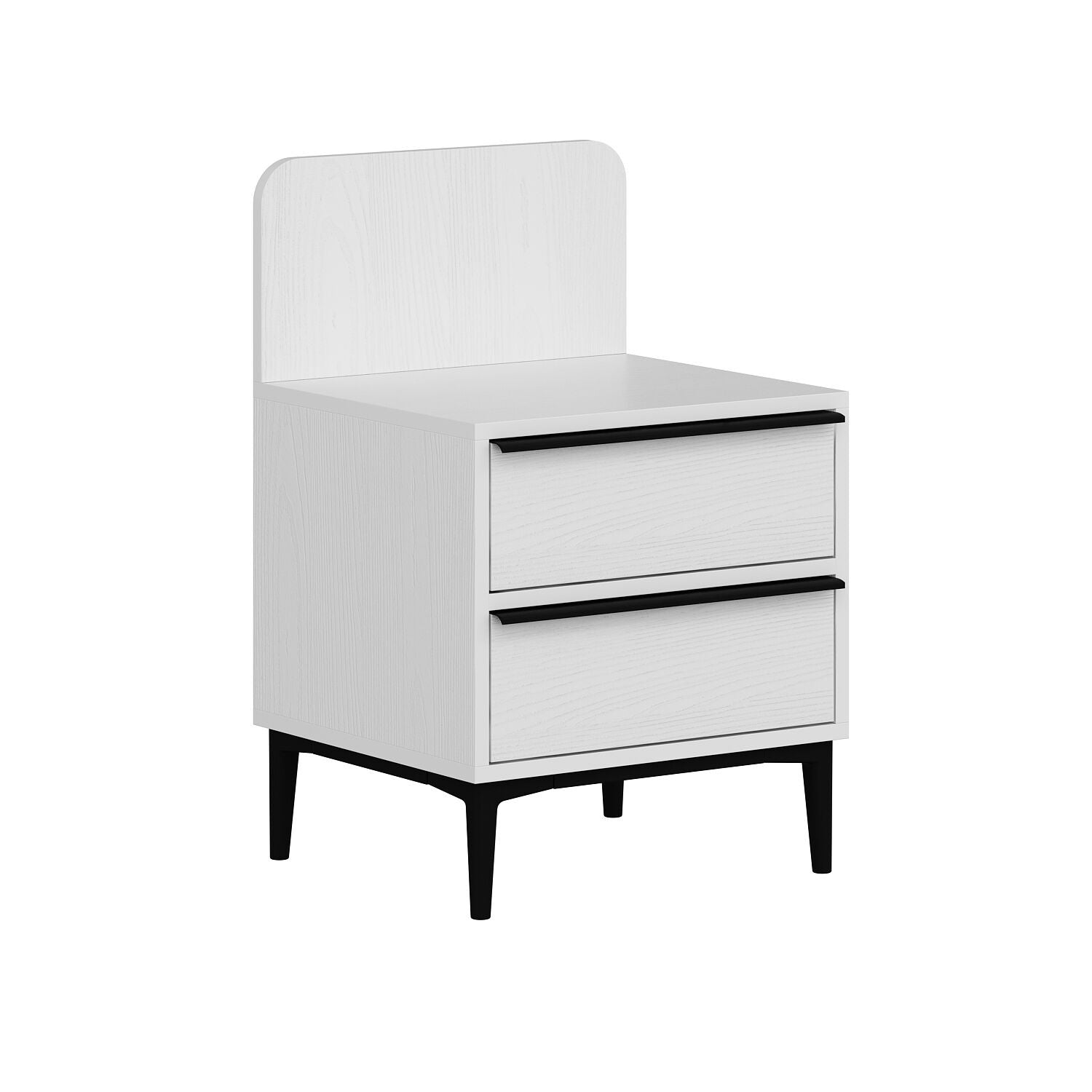 Noptiera din pal si metal, cu 2 sertare, Elevate Alb / Negru, l50xA45xH78 cm (2)