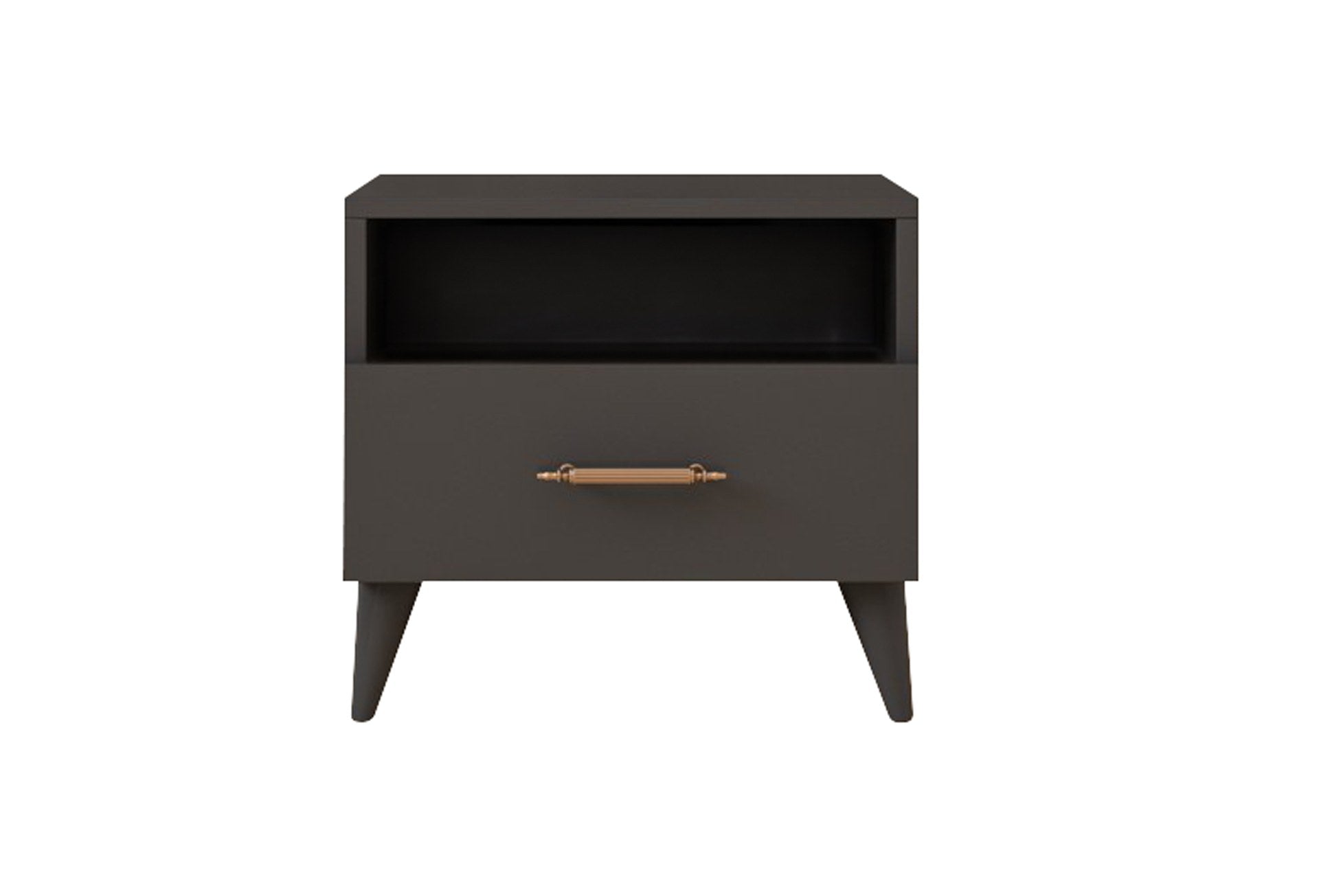 Asir Noptiera din pal si plastic, cu 1 sertar, Lavinia 002 Antracit, l45xA38xH47 cm