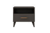Asir Noptiera din pal si plastic, cu 1 sertar, Lavinia 002 Antracit, l45xA38xH47 cm