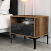 Asir Noptiera din pal si plastic, cu 1 sertar, Lizbon 534 Nuc / Negru, l56xA40xH50,8 cm