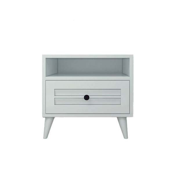 Asir Noptiera din pal si plastic, cu 1 sertar, Nil 102 Alb, l50xA45xH50 cm