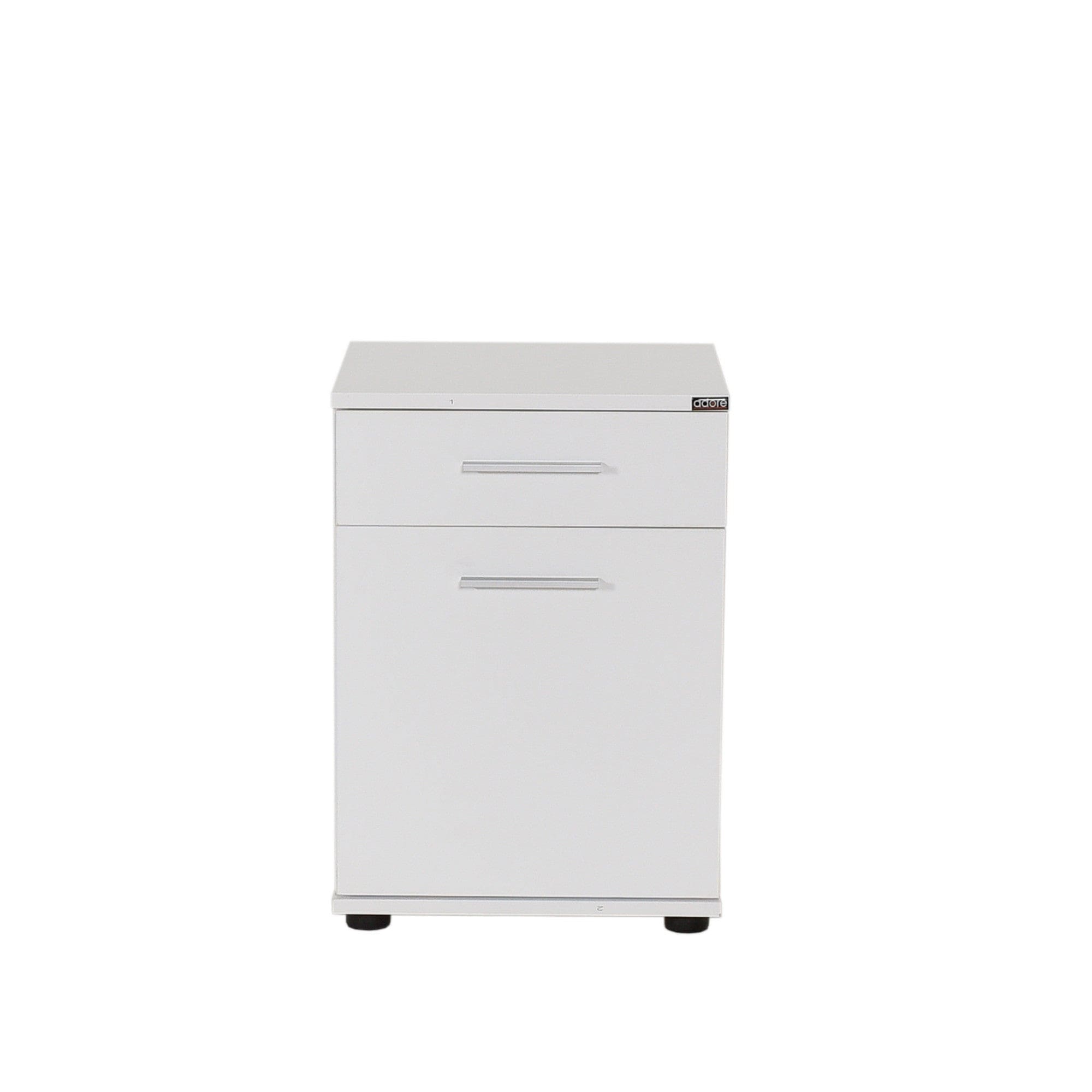 Asir Noptiera din pal si plastic, cu 1 sertar si 1 usa, Komodo 511 Alb / Negru, l40xA39xH57 cm