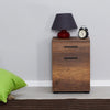 Asir Noptiera din pal si plastic, cu 1 sertar si 1 usa, Komodo 511 Nuc / Negru, l40xA39xH57 cm