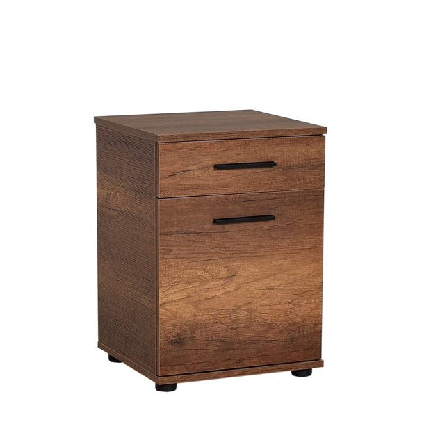 Asir Noptiera din pal si plastic, cu 1 sertar si 1 usa, Komodo 511 Nuc / Negru, l40xA39xH57 cm