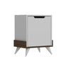 Asir Noptiera din pal si plastic, cu 1 usa, Monzana Nuc / Alb, l48,6xA35xH60 cm