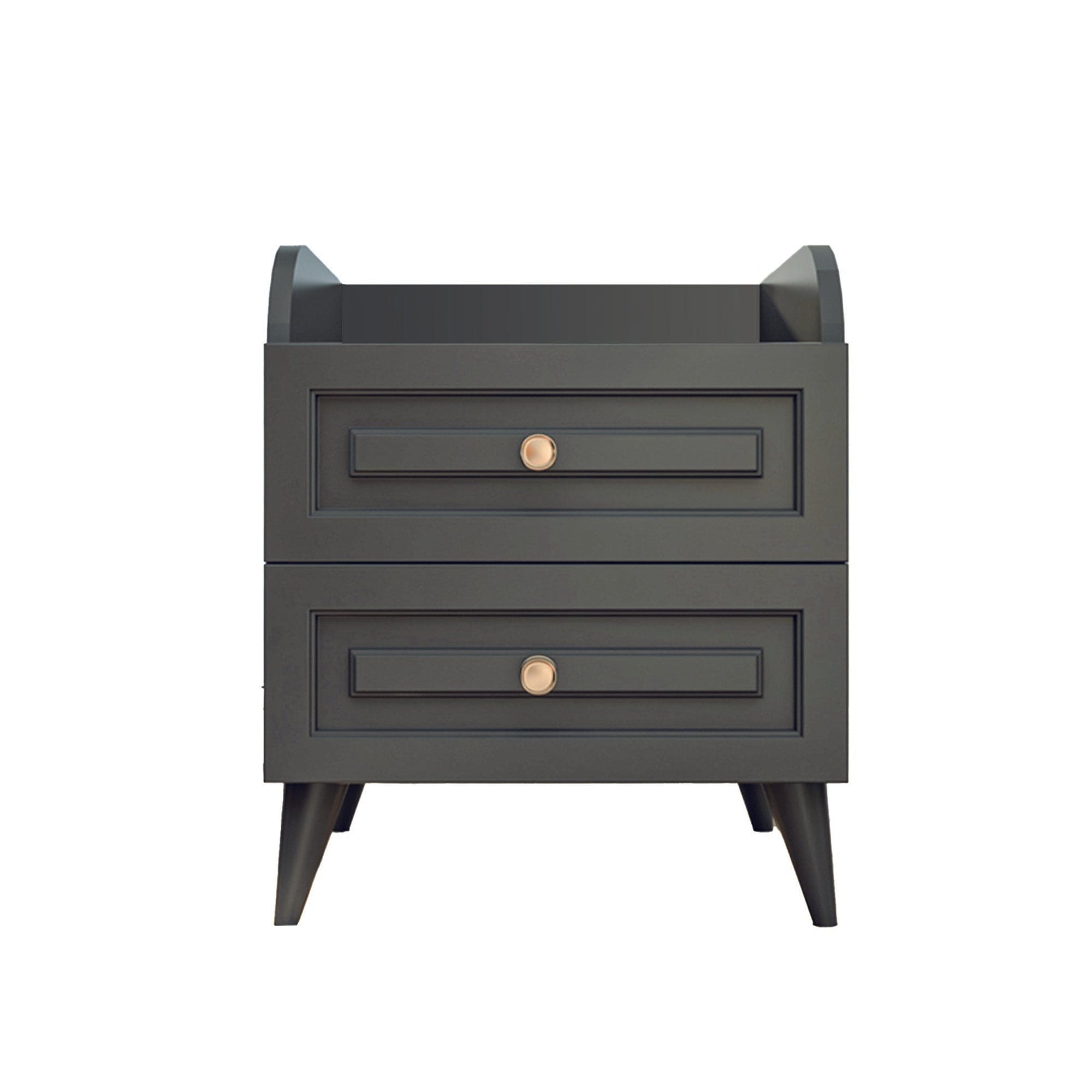 Asir Noptiera din pal si plastic, cu 2 sertare, Tango 621 Antracit, l45xA37xH56 cm