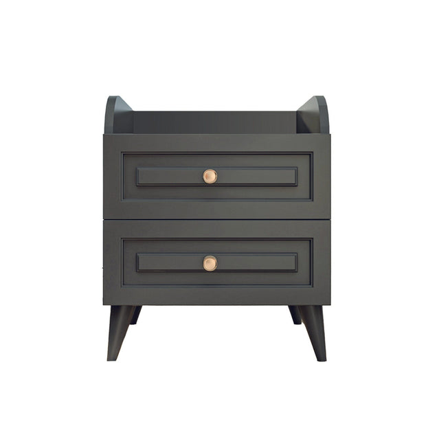 Asir Noptiera din pal si plastic, cu 2 sertare, Tango 621 Antracit, l45xA37xH56 cm