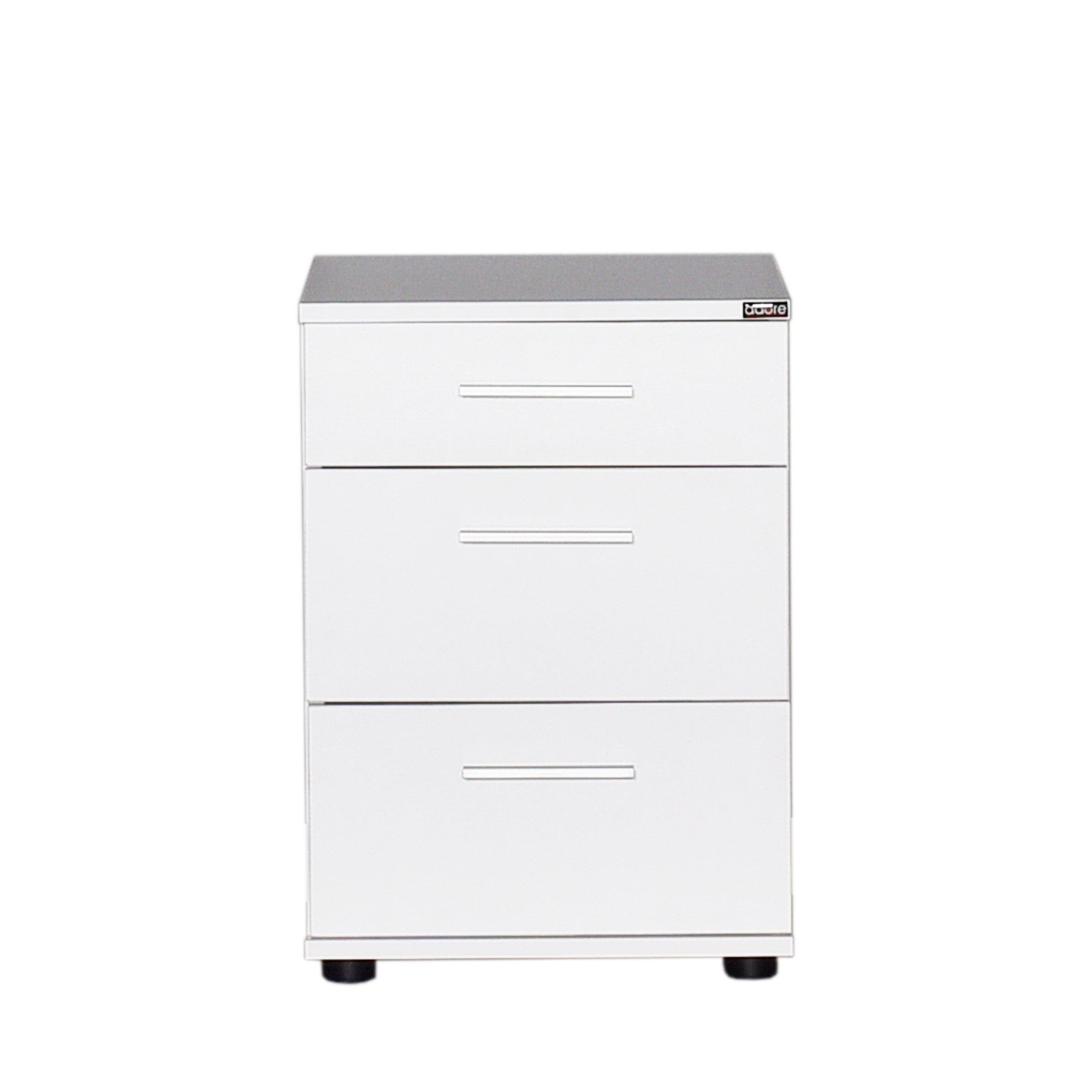 Noptiera din pal si plastic, cu 3 sertare, Komodo 530 Alb / Negru, l40xA39xH57 cm (3)