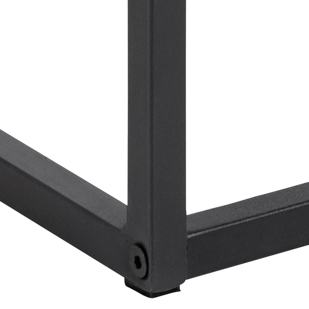 Noptiera din sticla si metal, cu 1 sertar, Randolf Fumuriu / Negru, l40xA35xH60 cm (5)