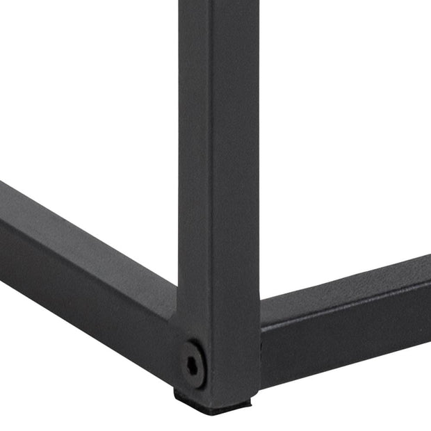 Noptiera din sticla si metal, cu 1 sertar, Randolf Fumuriu / Negru, l40xA35xH60 cm (5)