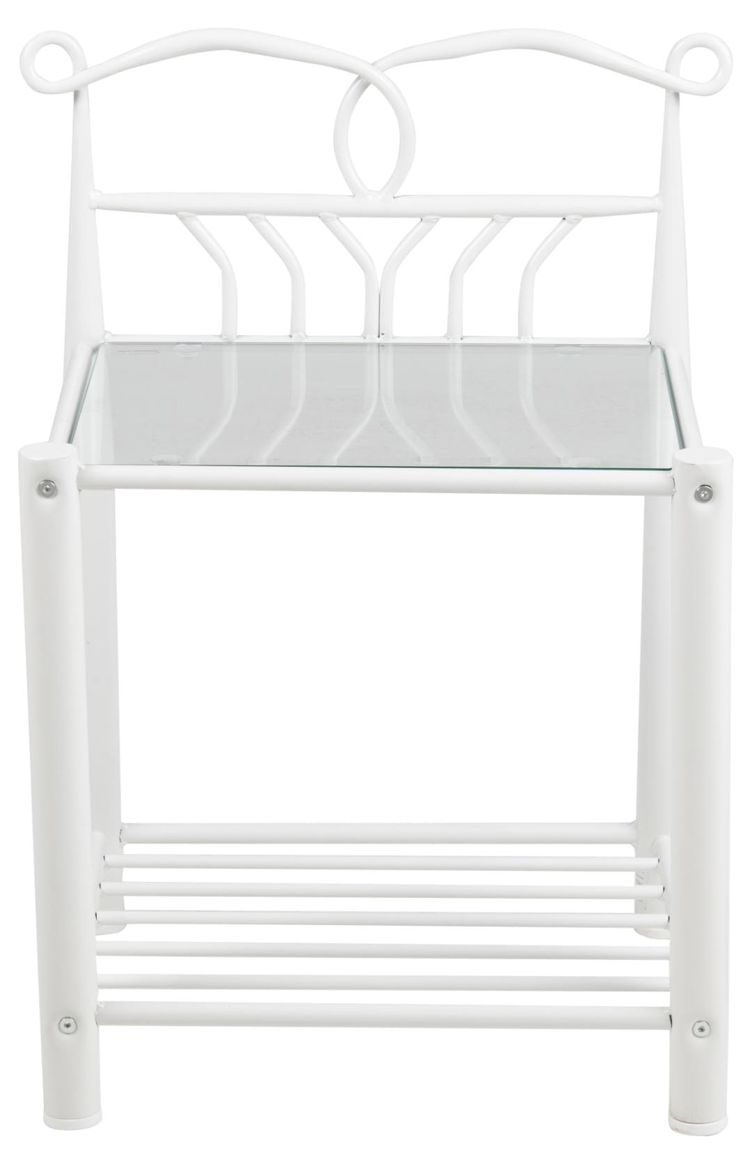 Noptiera din sticla si metal, Line Transparent / Alb, l50xA37xH66 cm (1)