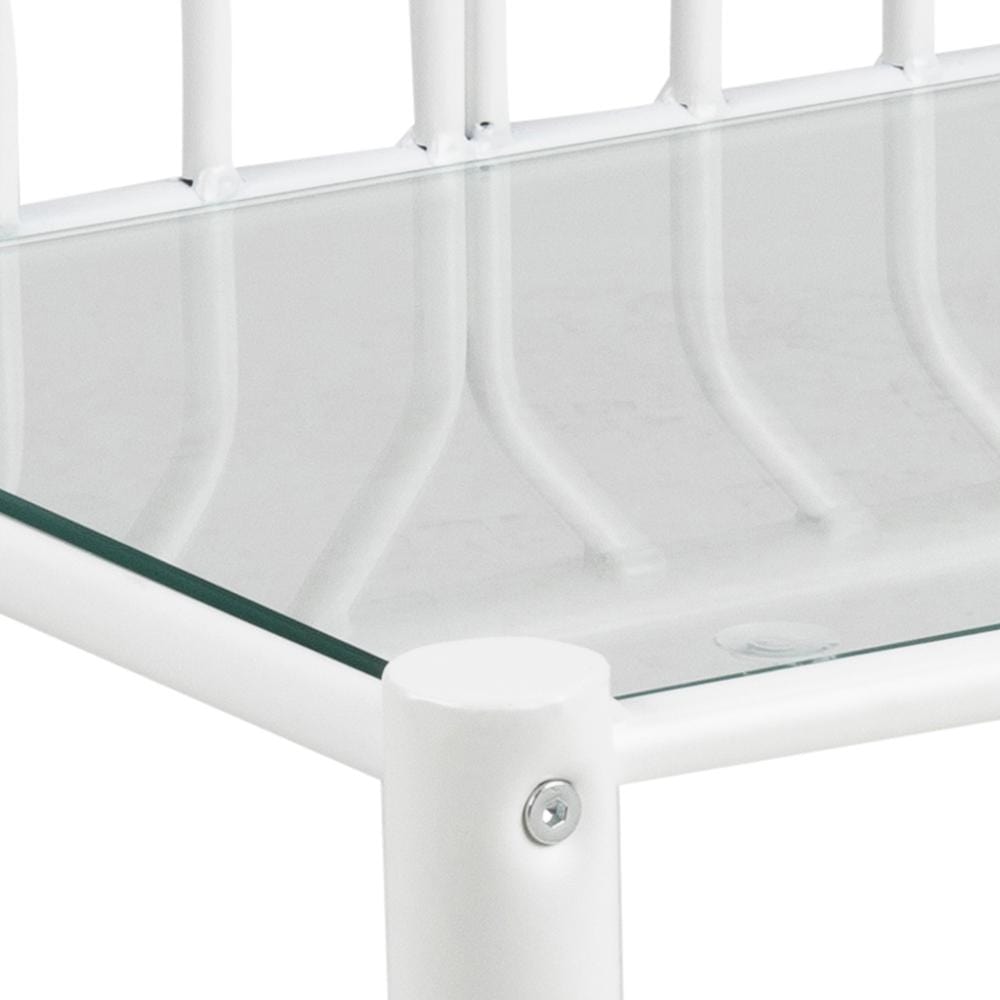 Noptiera din sticla si metal, Line Transparent / Alb, l50xA37xH66 cm (6)