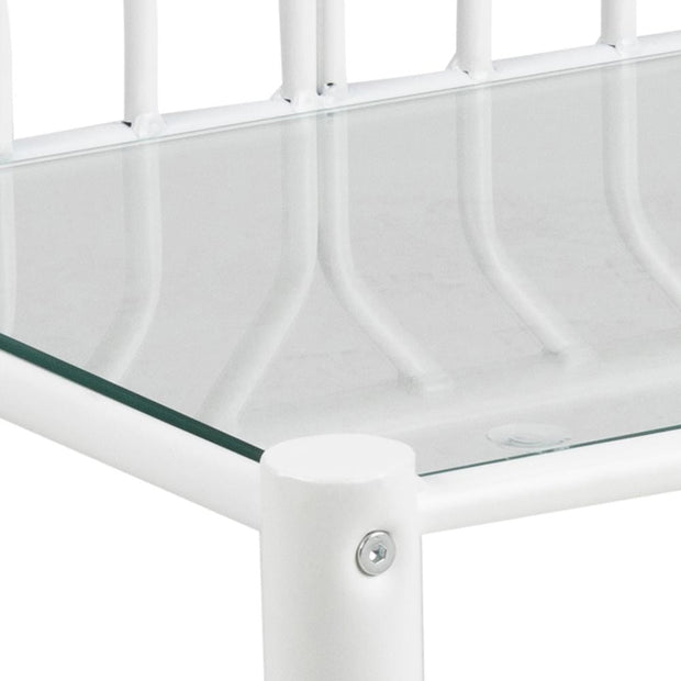 Noptiera din sticla si metal, Line Transparent / Alb, l50xA37xH66 cm (6)