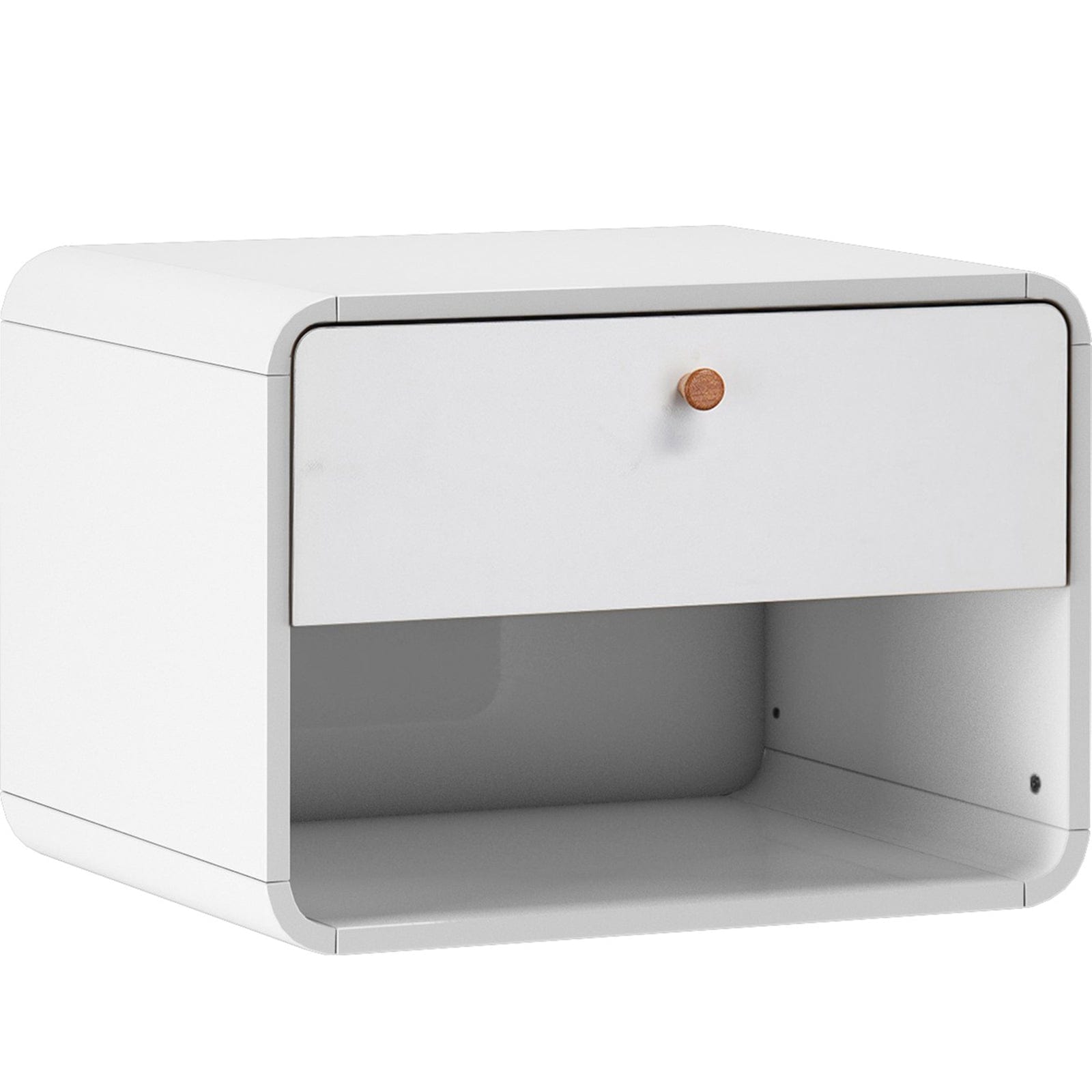 Dorel Home Noptiera suspendata din pal si MDF cu 1 sertar, Cassie Alb, l51xA39xH37 cm