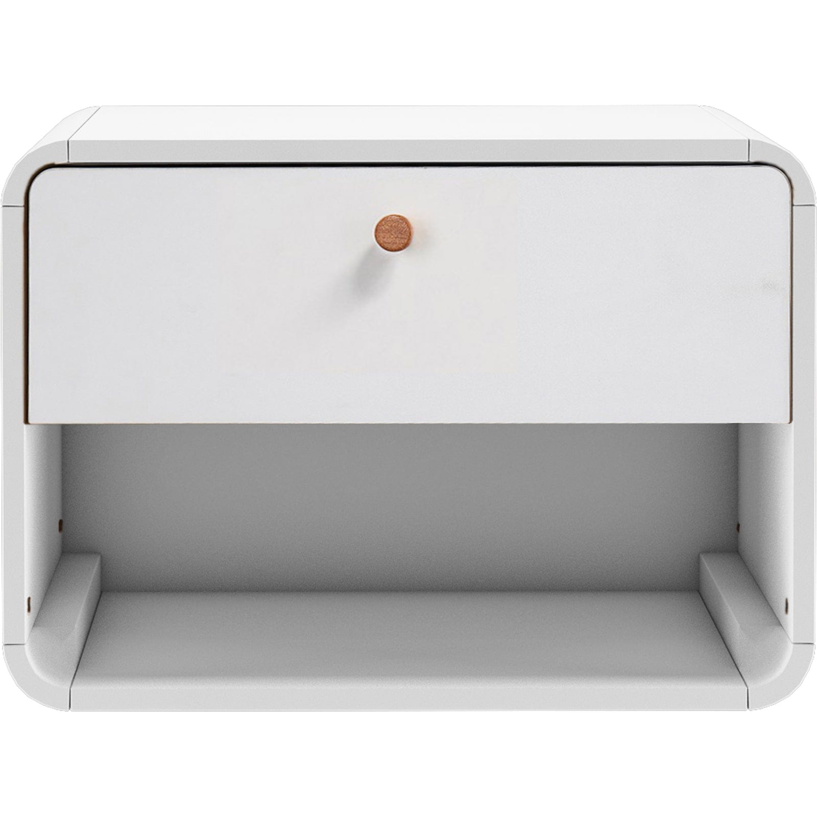 Dorel Home Noptiera suspendata din pal si MDF cu 1 sertar, Cassie Alb, l51xA39xH37 cm