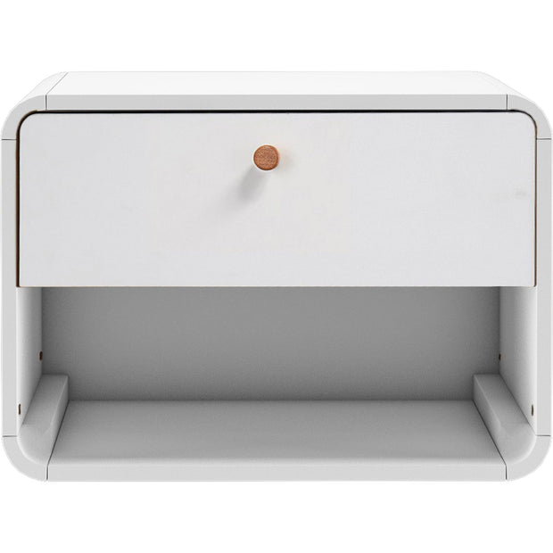 Dorel Home Noptiera suspendata din pal si MDF cu 1 sertar, Cassie Alb, l51xA39xH37 cm