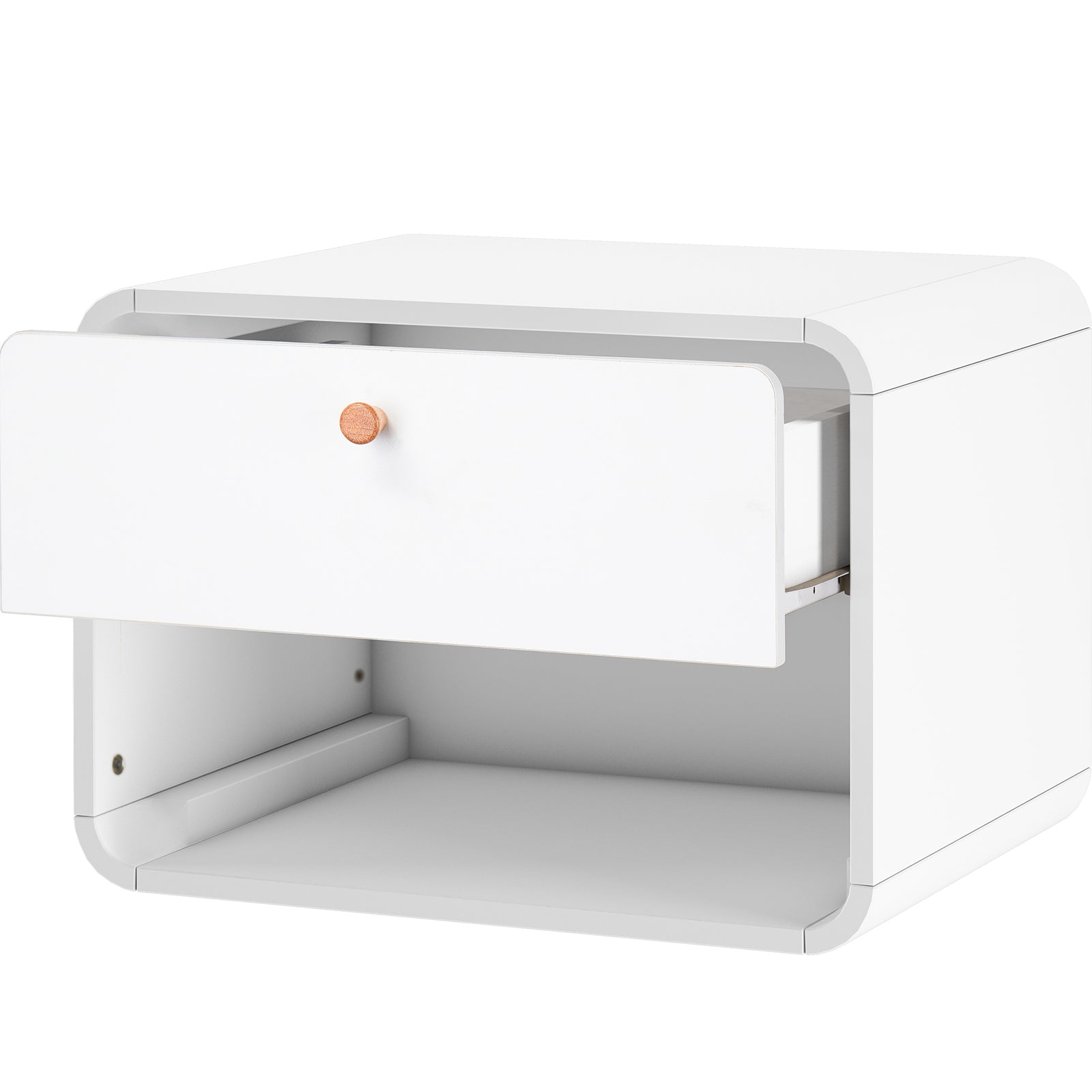 Dorel Home Noptiera suspendata din pal si MDF cu 1 sertar, Cassie Alb, l51xA39xH37 cm