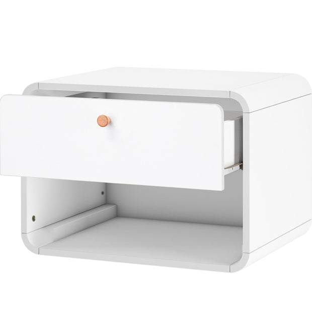 Dorel Home Noptiera suspendata din pal si MDF cu 1 sertar, Cassie Alb, l51xA39xH37 cm