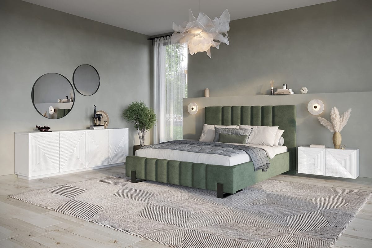 Bogart Noptiera suspendata din pal si MDF, cu 1 usa, Asha 40-1D Alb Gloss, l40xA32xH40 cm